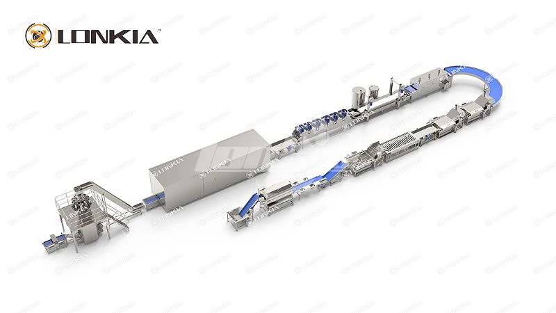 250 KG Small Scale Frozen French Fries Production Line