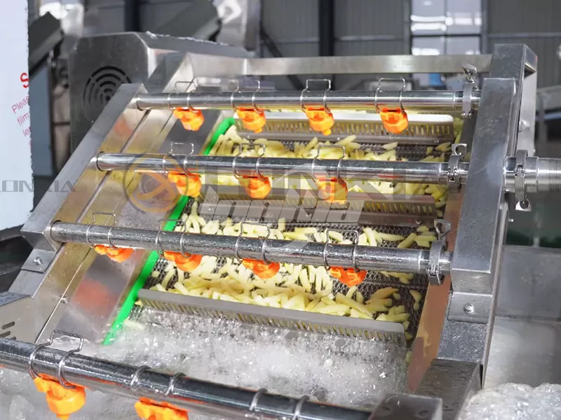 French fries washing