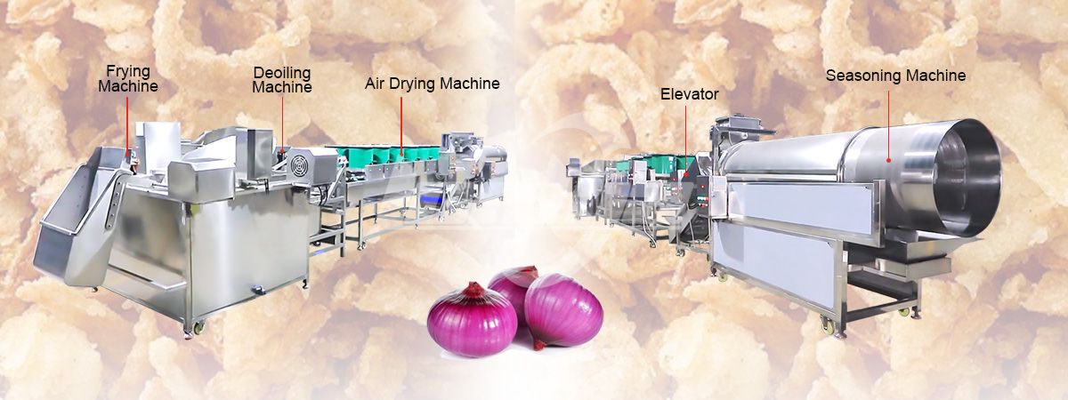 Onion continuous frying line flow chart
